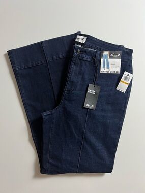 NWT Seven7 Pintuck Wide Leg Jeans, Size 16W